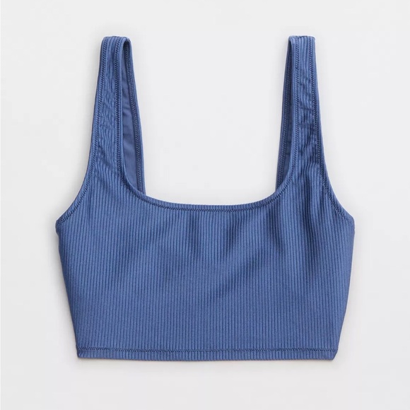 NWT Aerie Shine Rib Longline Scoop Bikini Top - Picture 3 of 6